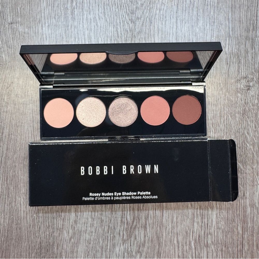 Bobbi Brown Rosey Nudes Eye Shadow Palette 5 Shades Metallic Pink Quartz